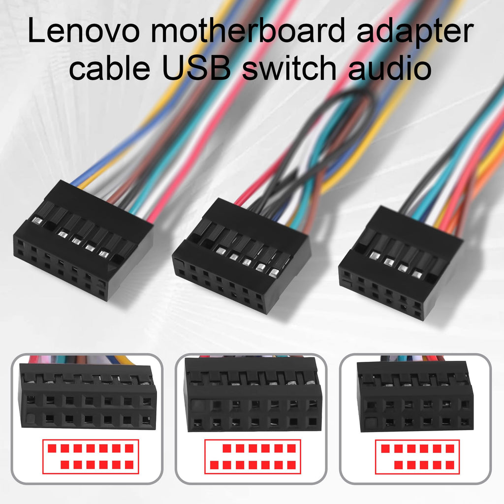 ELFJMZP Motherboard Front Panel Adapter Kit: Power Switch/USB 2.0/Audio Connector for Business Desktop Mainboards (Qitian/Yangtian/ThinkCentre-Compatible) to Standard ATX Case