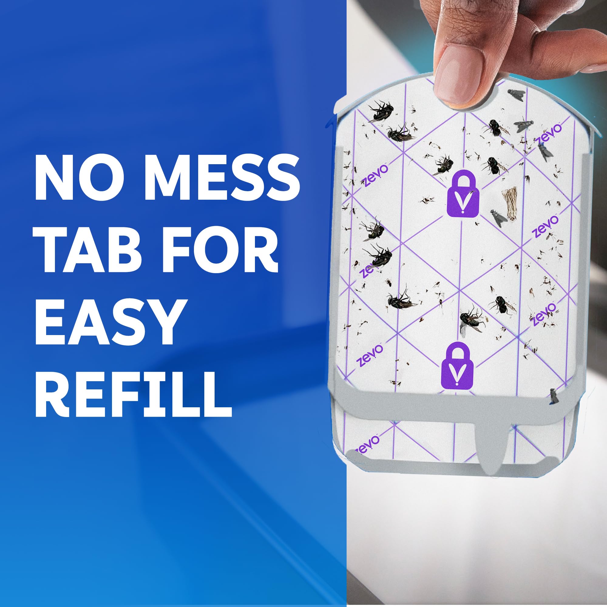 Zevo Flying Insect Trap Official Refill Cartridges - Fits Both Zevo Trap & MAX Indoor Fly Trap - Authentic Trap+Lock Technology to Catch Gnats, House & Fruit Flies (4 Official Refill Cartridges)