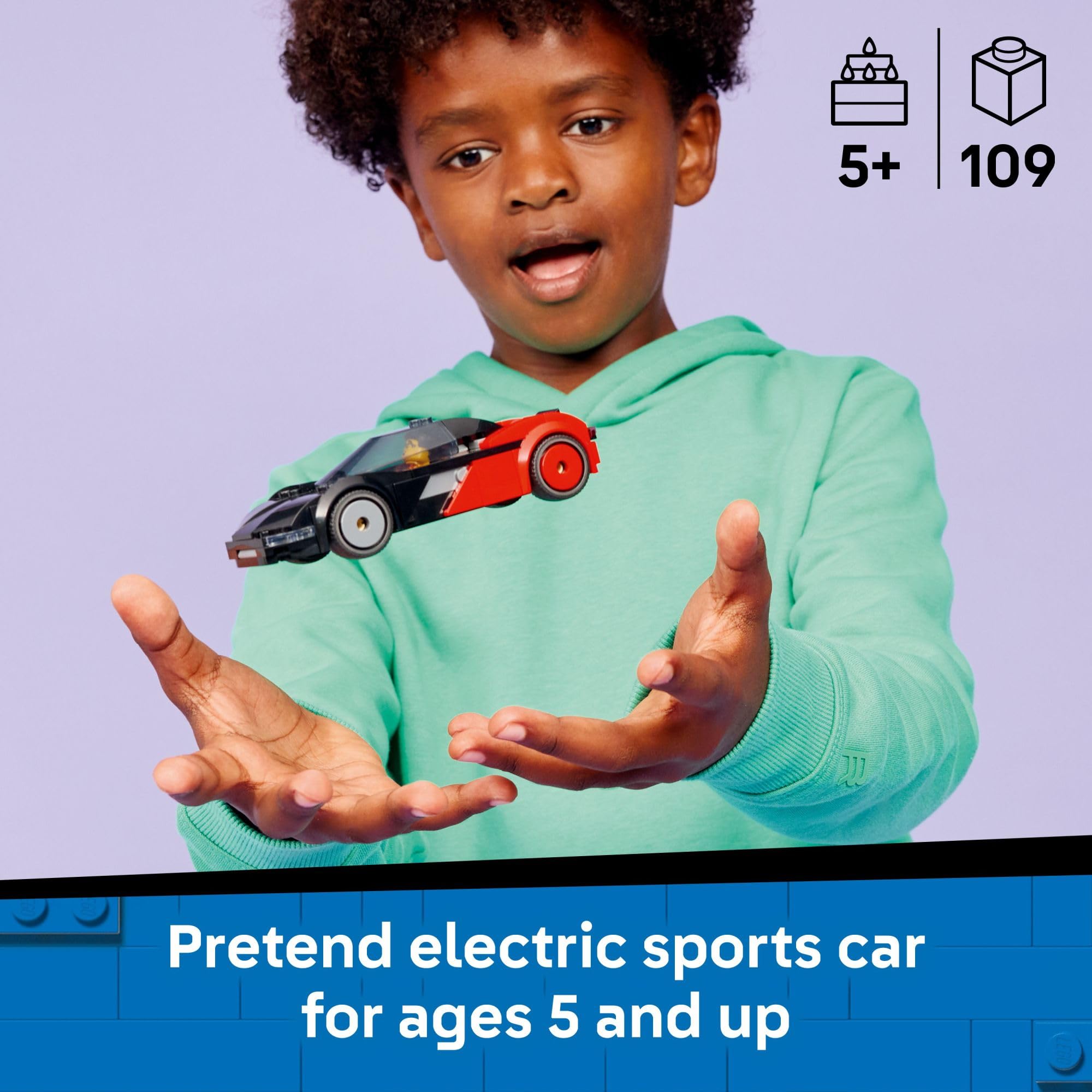 LEGO City EV Supercar Building Toy for Kids - Pretend Play Set for Boys & Girls, Ages 5+ - Sports Car Toy W/Driver Minifigure - Gift Idea for Birthdays - 60486