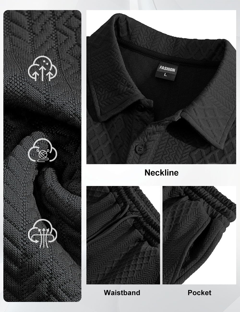 LINENNMAIN Men's 2 Pieces Outfits Casual Polo Shirt and Shorts Set Collar Athletic Jogging Summer Tracksuit
