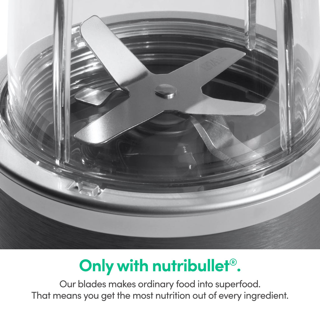 nutribullet Personal Blender, Shakes, Smoothies, Food Prep, and Frozen Blending, 24 Ounces, 600 Watt, Gray, NBR-0601WM