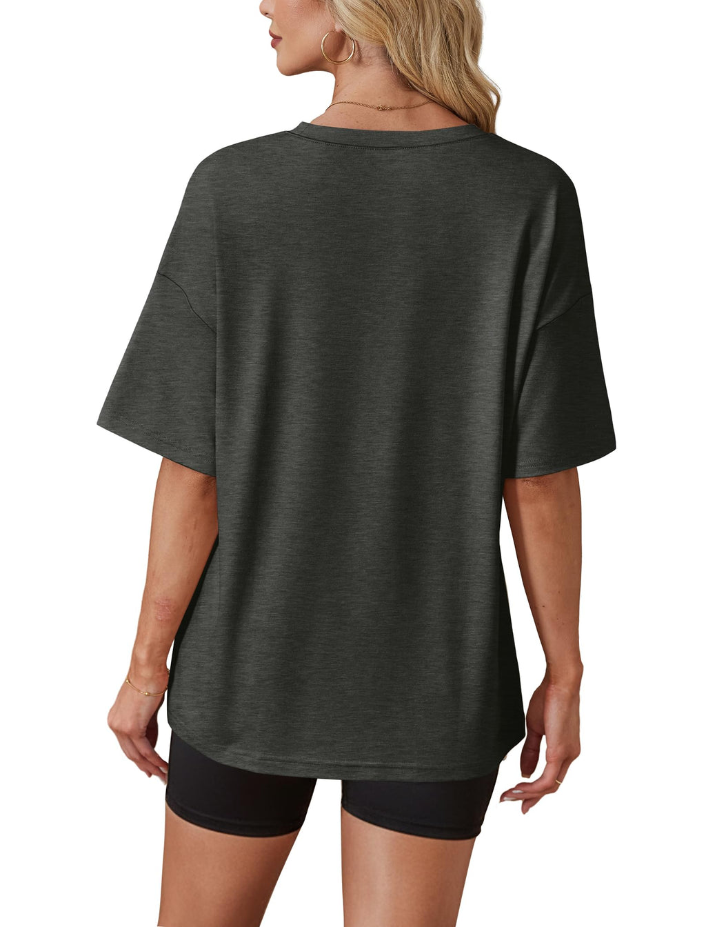 WIHOLL Oversized Tshirts for Women Graphic Tees Resort Wear Capsule Wardrobe 2026 Summer Spring Workout Short Sleeve Tops Travel Vacation Nashville Cruise Outfits Comfy Flower Print Shirts L