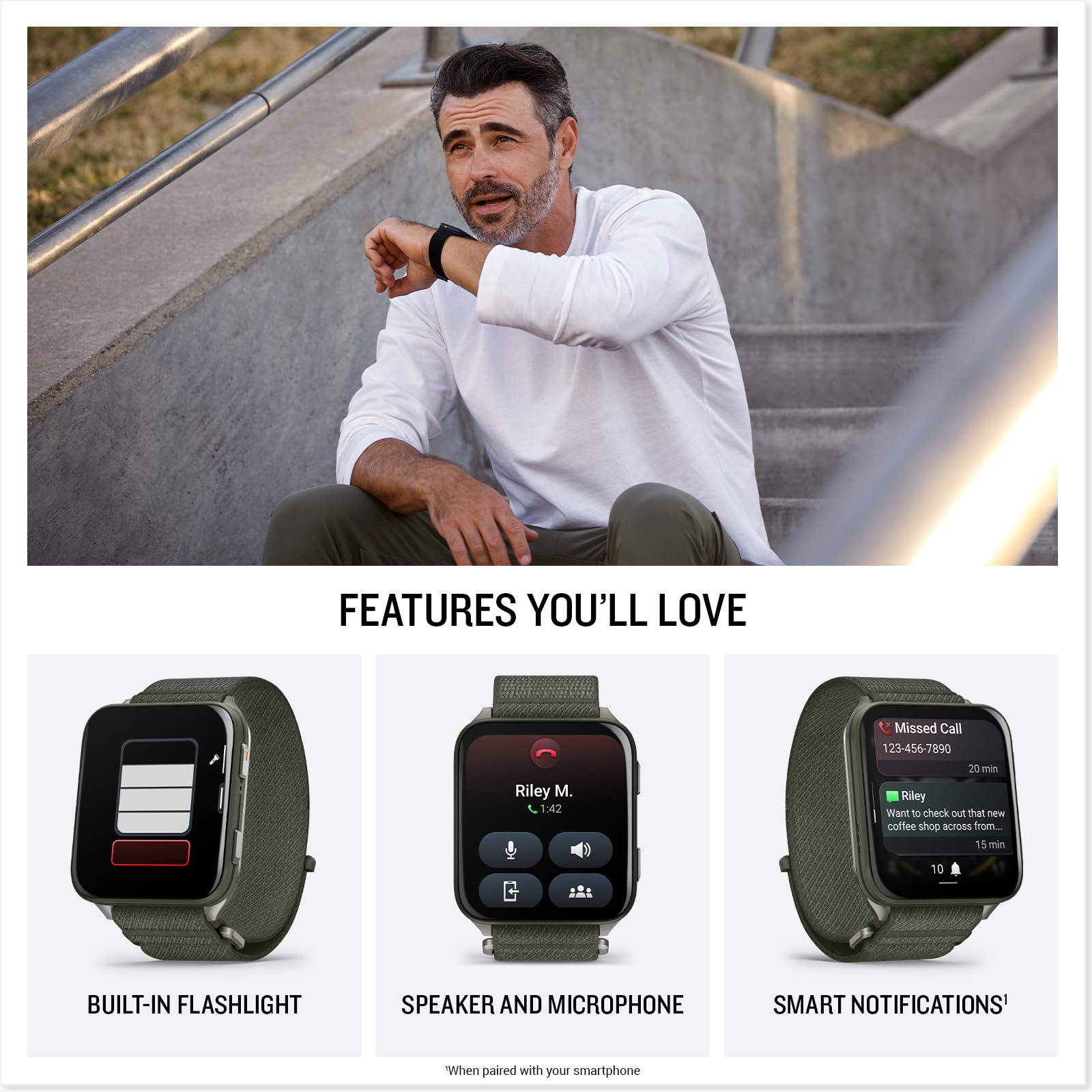 Garmin® Venu® X1, Thin and Lightweight GPS Smartwatch, AMOLED Display, Advanced Health and Fitness Features, Moss with Titanium Caseback and Moss ComfortFit Nylon Band