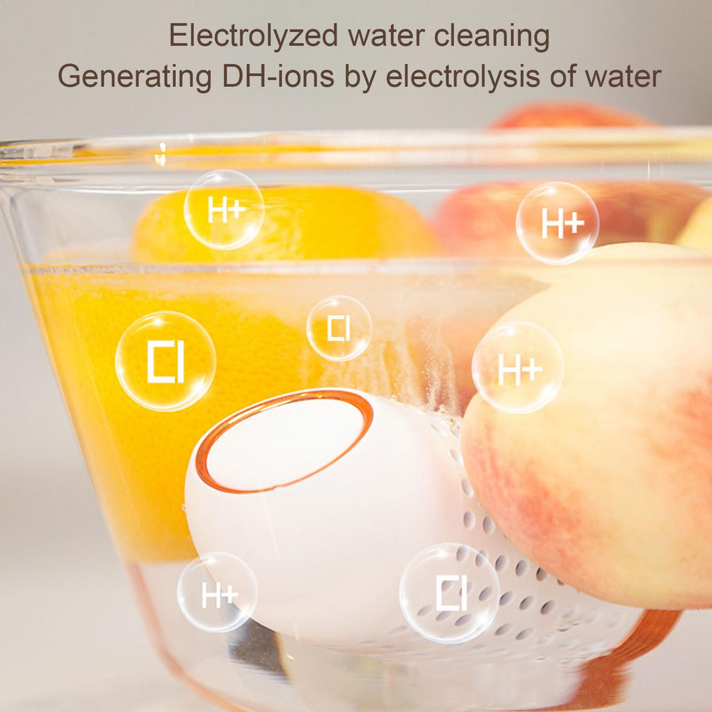 Fruit and Vegetable Cleaning Machine Rechargeable Food Fruit Cleaner, IPX7 High Efficiency Automatic Food Purifier with Charging Base for Tableware Meat Fruits Vegetables Rice
