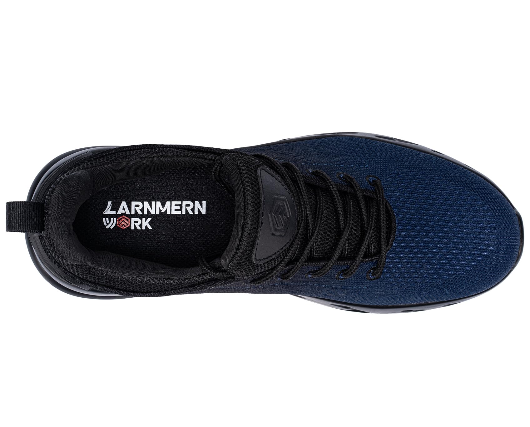 LARNMERN Men Non Slip Work Sneakers Water Resistant Food Service Zapatos Trabajo Antideslizantes Walking Shoes Waterproof Shoes Slip-on, Beacon Blue 8