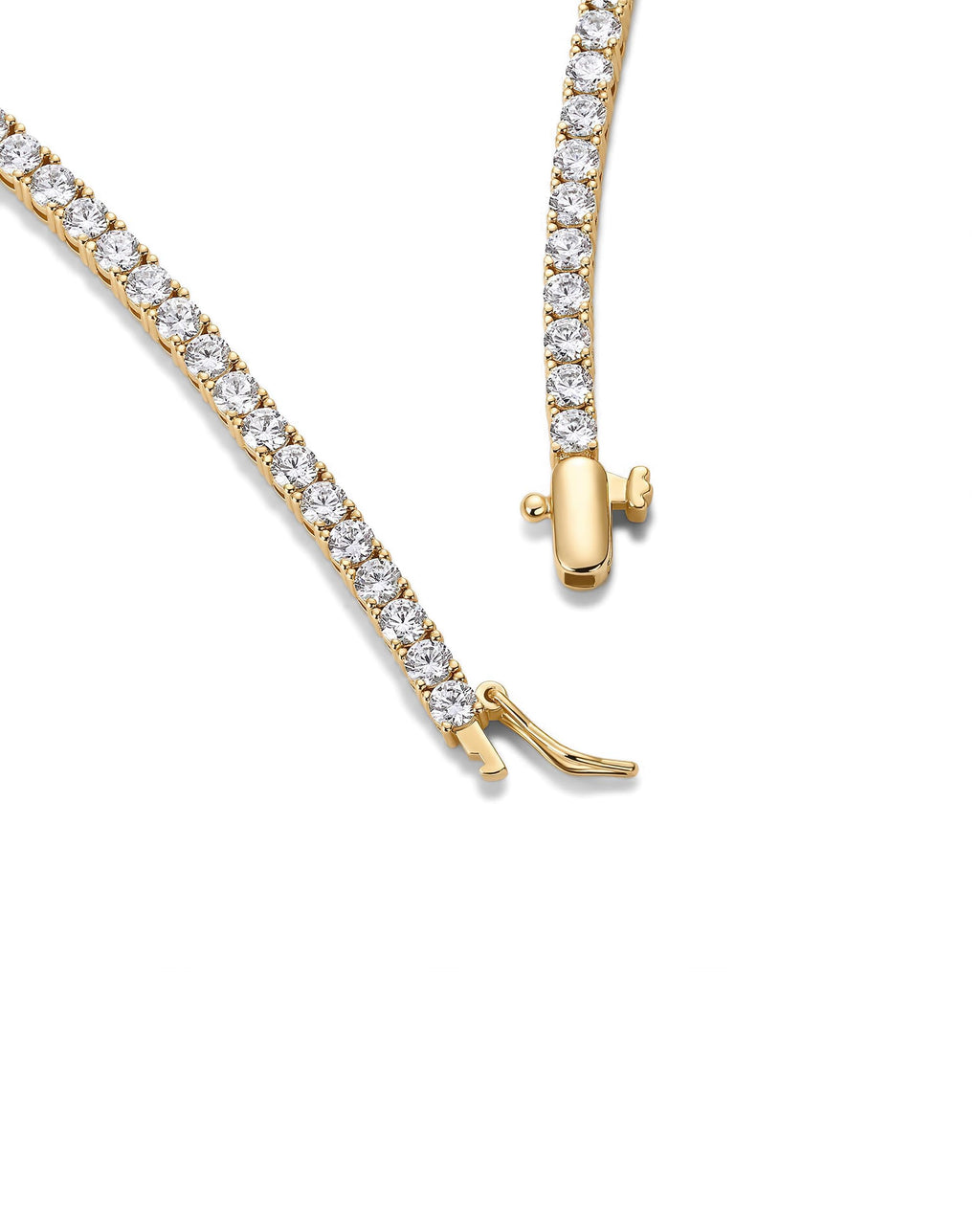PAVOI 14K Yellow Gold Plated Graduated Tennis Necklaces for Women - Cubic Zirconia Tennis Necklace for Brides & Bridesmaids - Simulated Diamond Chain Trendy Wedding Jewelry - 18 Inches