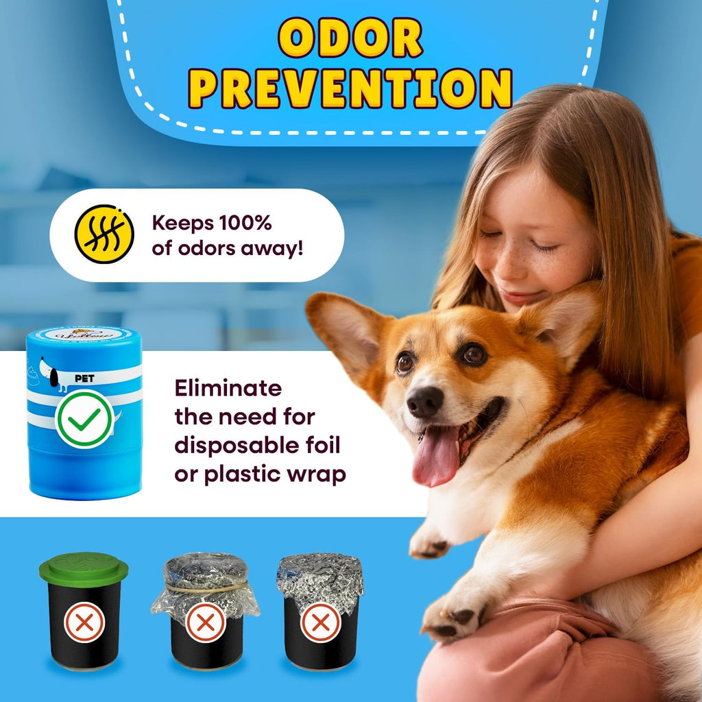 Yellow Hydrant The Original Canned Dog Food Storage Container (2 Pack) Patent Pending Reusable Airtight Can Cover Pet Food Sealer - Keeps Dog Food Can Fresh in the Fridge, Eliminates Odor