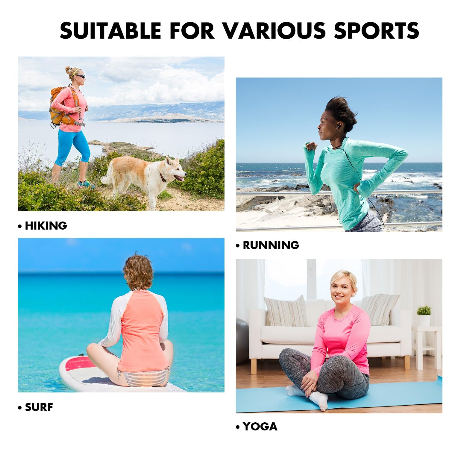 baleaf Women's Long Sleeve Hiking Shirts UPF 50+ Uv Protection SPF Fishing Tops Lightweight Quick Dry Rash Guard Swimwear Outdoor Clothes Blue Size L