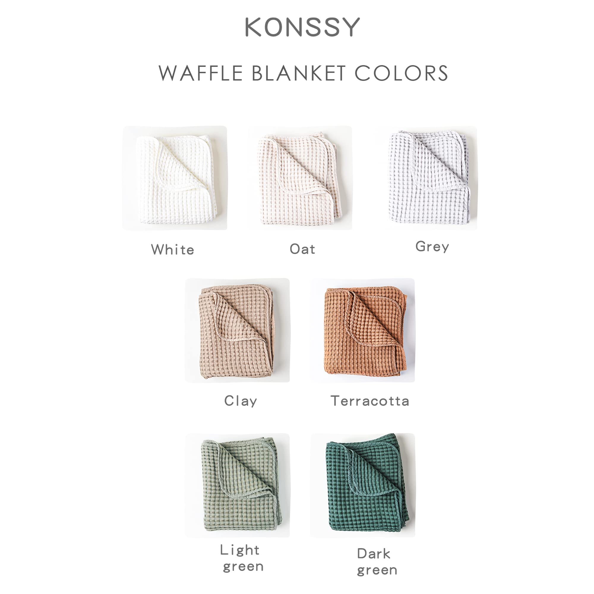 Konssy Waffle Baby Blanket - Soft & Cozy Nursery Swaddle Blanket, Lightweight Toddler Throw for Boys & Girls, Ideal for Wrapping (Oat)