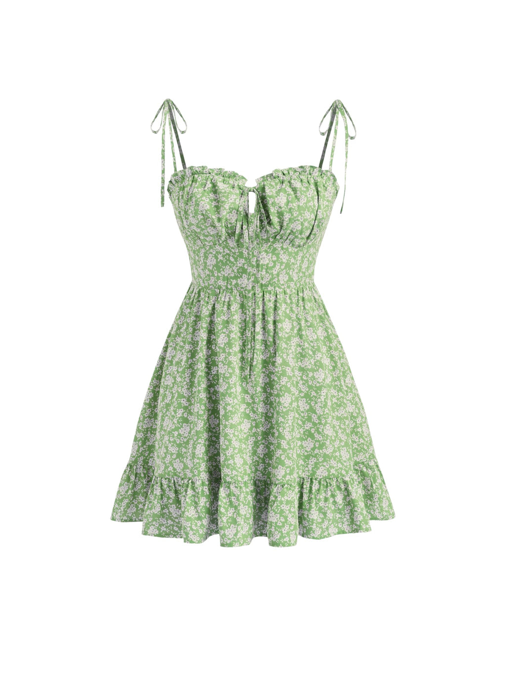CIDER Womens Summer Dresses Floral Spaghetti Strap Cute Vacation Sundress Dress Boho Casual Outfits Green