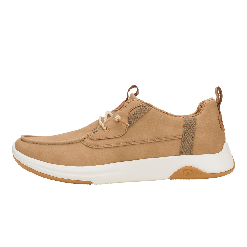 HEYDUDE Men’s Wally Drift Classic | Sepia Tint/White Size 11 | Slip On Shoes for Men | Lightweight Loafers | Easy On System | Cushioned Insole