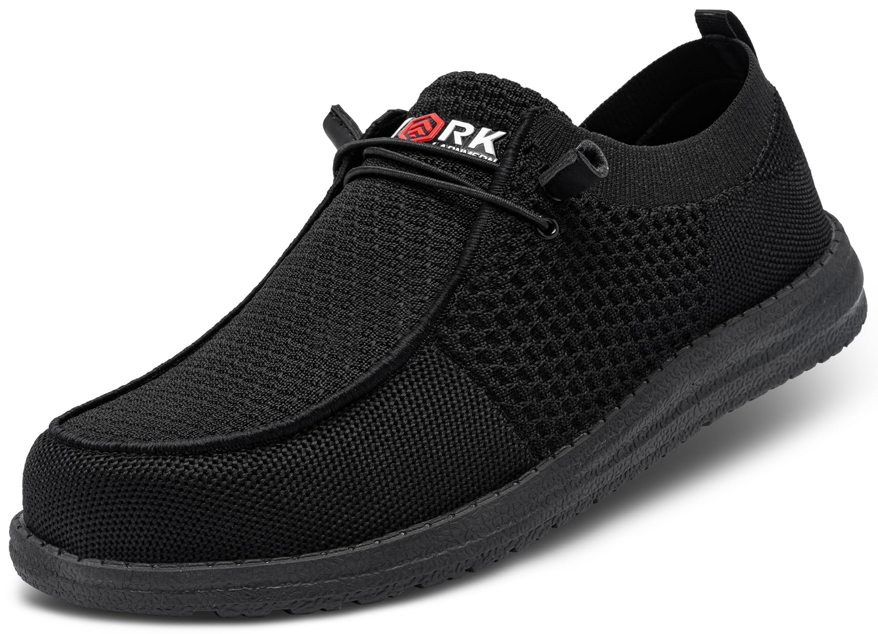 LARNMERN Wide Steel Toe Slip On Shoes Women Loafers Lightweight Comfortable Walking Safety Work Flats Sneakers(8.5 Women, Black)