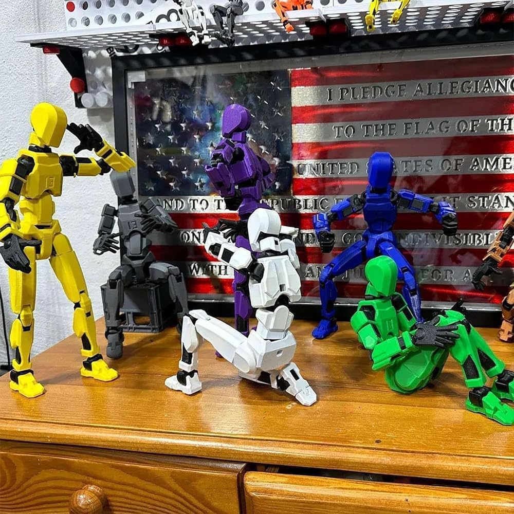 Dumwick Assembly Completed Titan 13 Action Figure Set,Titan 13 Robot Action Figures 3D Printed Multi Jointed Movable,Nova 13 Action Figure,Decorations for Action Figures (Black,1pc)