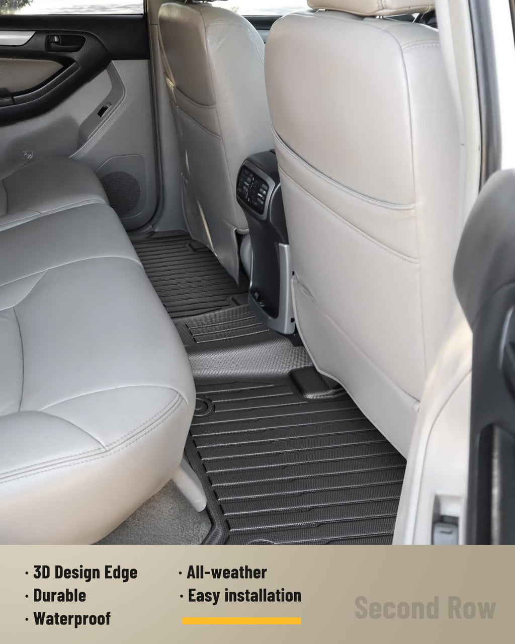 Car Floor Mats for Toyota 4Runner: 2003-2009 (4th Gen) Cargo Trunk Liner, All Weather Accessories Rubber Carpet Custom Fit for Toyota 4 Runner 2003 2004 2005 2006 2007 2008 2009 SUV (Only 5 Seat Model