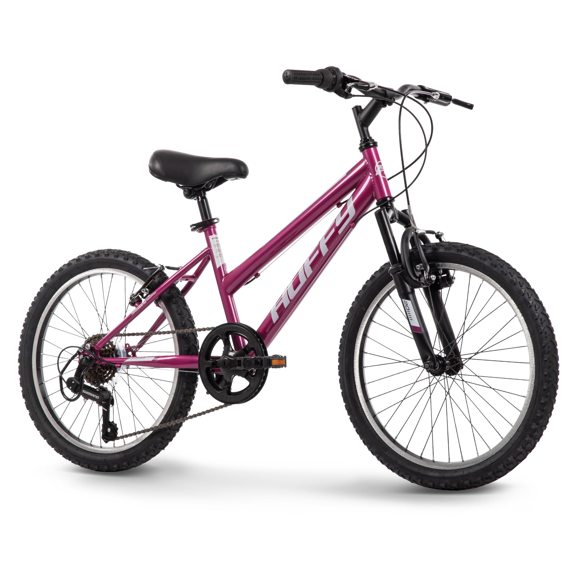 Huffy Stone Mountain Womens 20 Inch Mountain Bike, Orchid Gloss Frame, 6-Speed Shimano Twist Shifting, Front Suspension, Comfort Saddle | 20"/24"/26" Sizes, 6-21 Speeds, Dual Suspension Available
