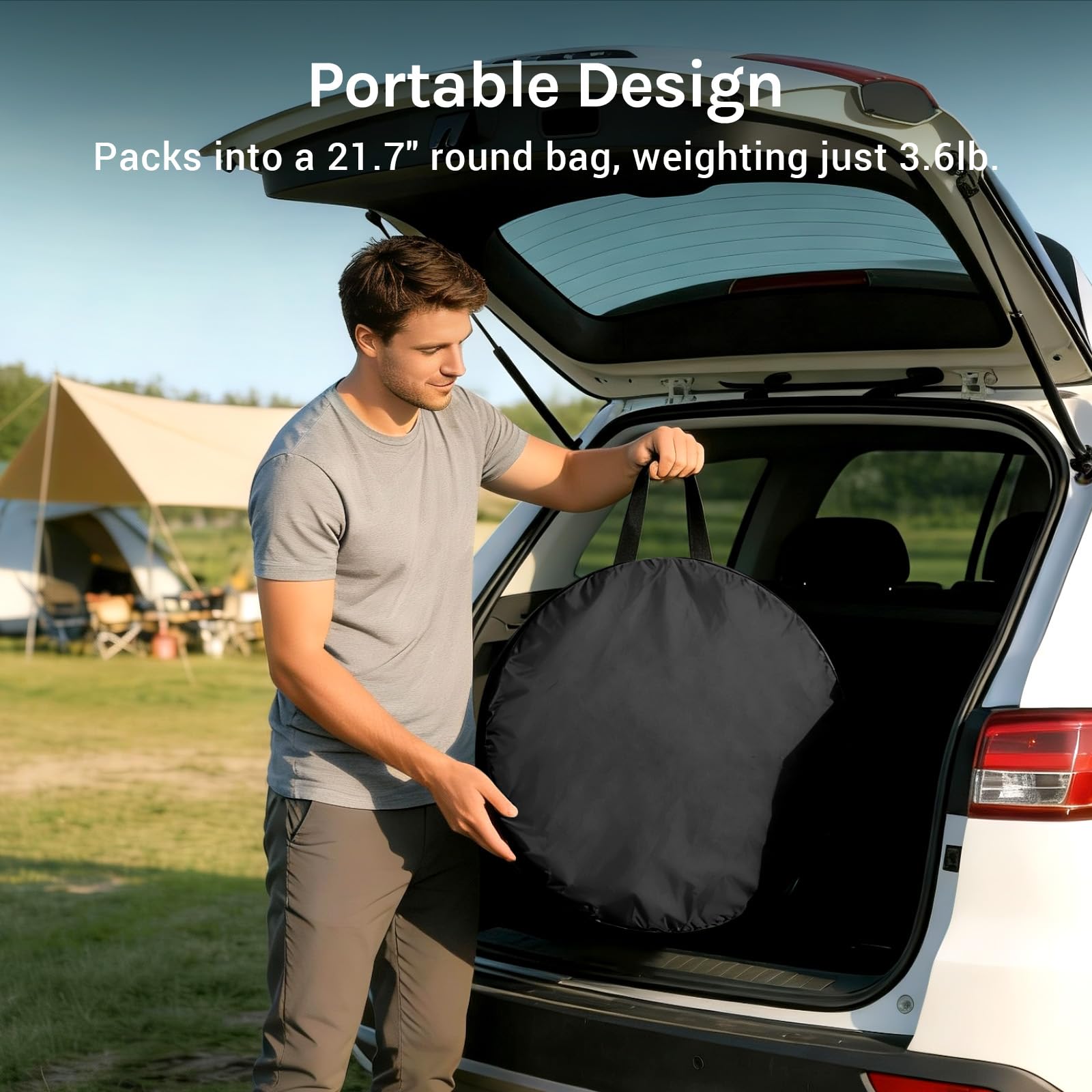 Wolfwise Pop Up Shower Tent for Camping Essentials, Portable Instant Changing Tent with Ventilation Window & Carry Bag, Privacy Dressing Room Bathroom Toilet for Beach & Outdoor, Standard, Black