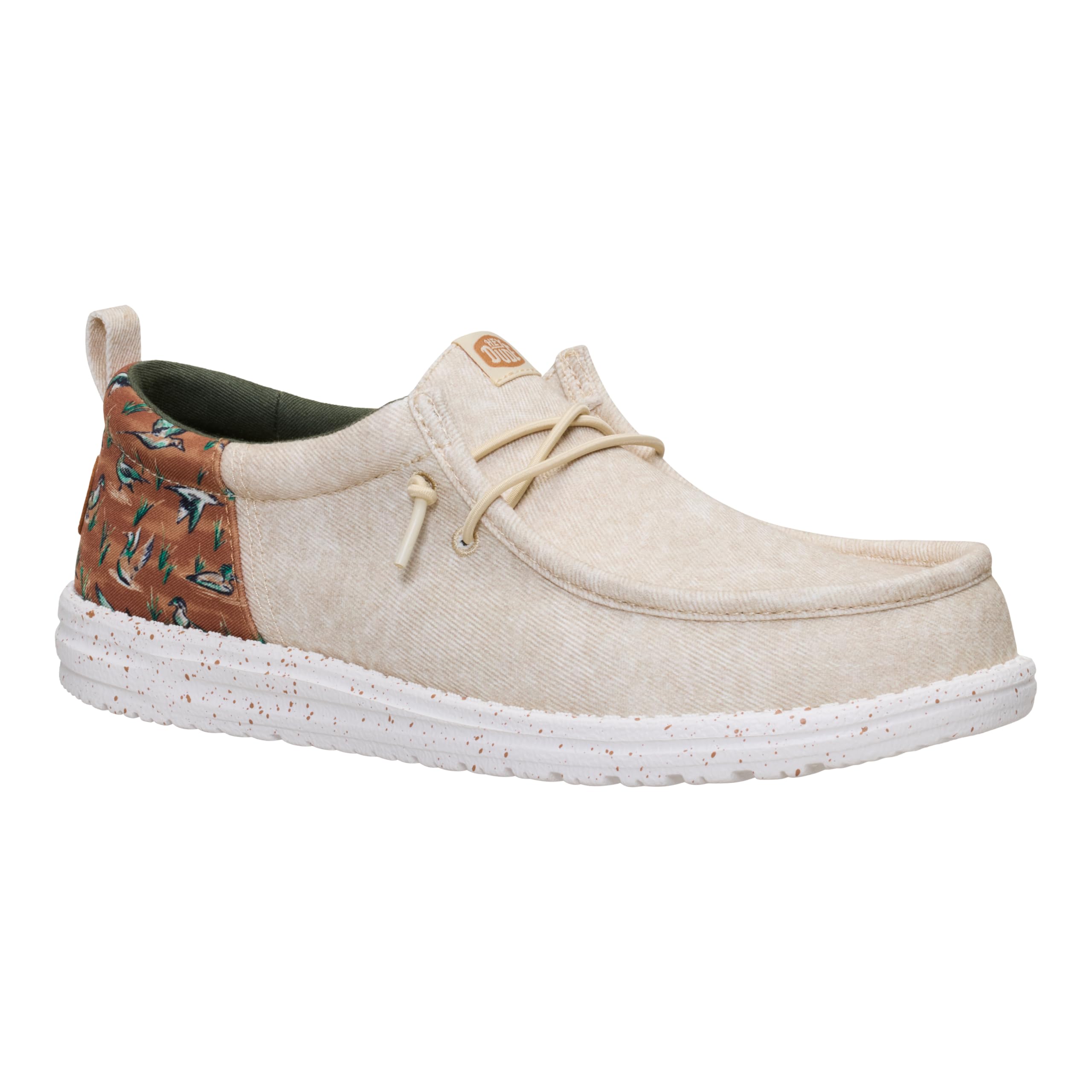 HEYDUDE Wally Funk Duck Print Wood Ash/Multi 11, Mens Shoes, Slip-on Loafers, Comfortable & Light-Weight