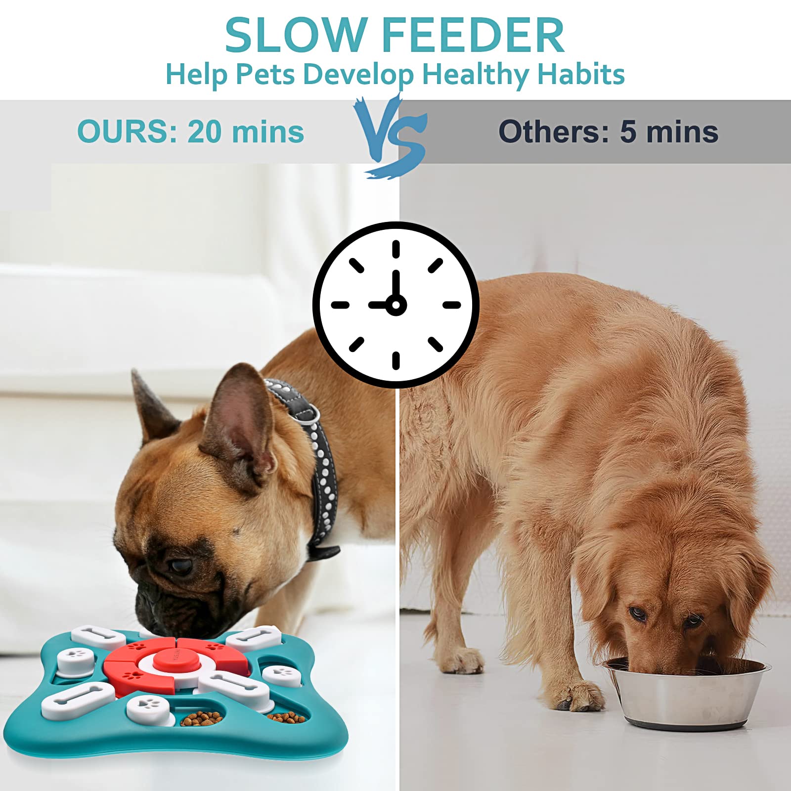 PETSTA Dog Puzzle Toys, Treat Dispensing Dog Enrichment Toys for IQ Training and Brain Stimulation, Interactive Mentally Stimulating Toys as Gifts for Puppies, Cats, Dogs
