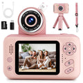 Makolle Upgrade Kids Selfie Camera,Chritmas Birthday Gift for 3-9 Years Old Girls,Portable Toy for 3 4 5 6 7 8 9 Year Children,Toddler 1080HD Digital Video Camcorder Camera with 32G SD Card Pink