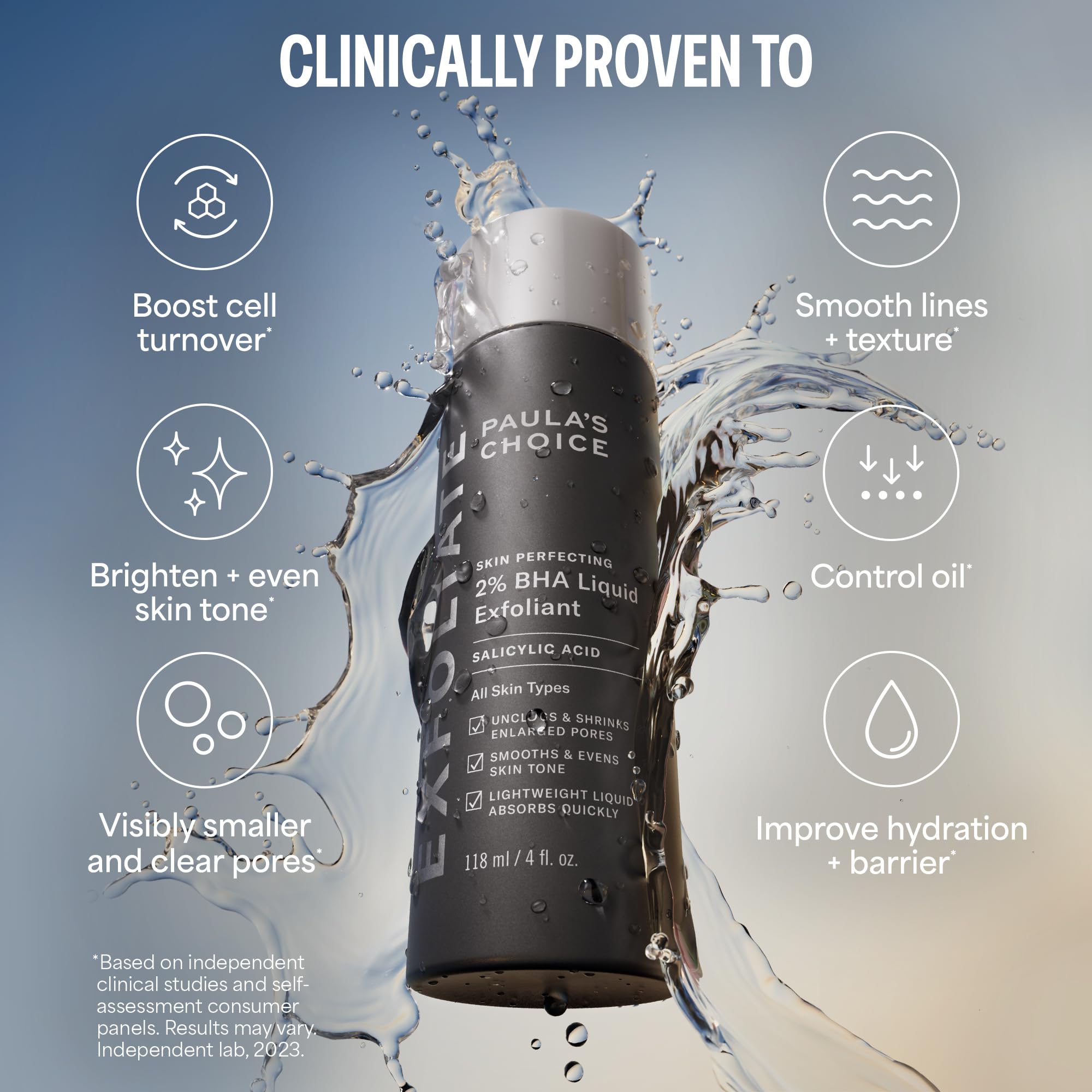 Paulas Choice--SKIN PERFECTING 2% BHA Liquid Salicylic Acid Exfoliant--Facial Exfoliant for Blackheads, Enlarged Pores, Wrinkles & Fine Lines, 4 oz Bottle