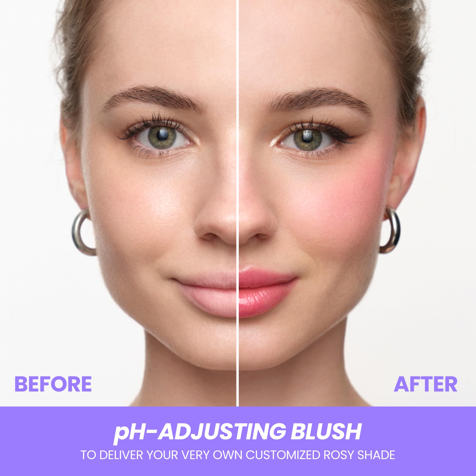 Wonderskin Cream Blush Stick pH-Activated - pHlush Stick Multi-Use, Cream Tint for Cheeks and Lips, Cooling Nourishing Color-Adjusting Makeup