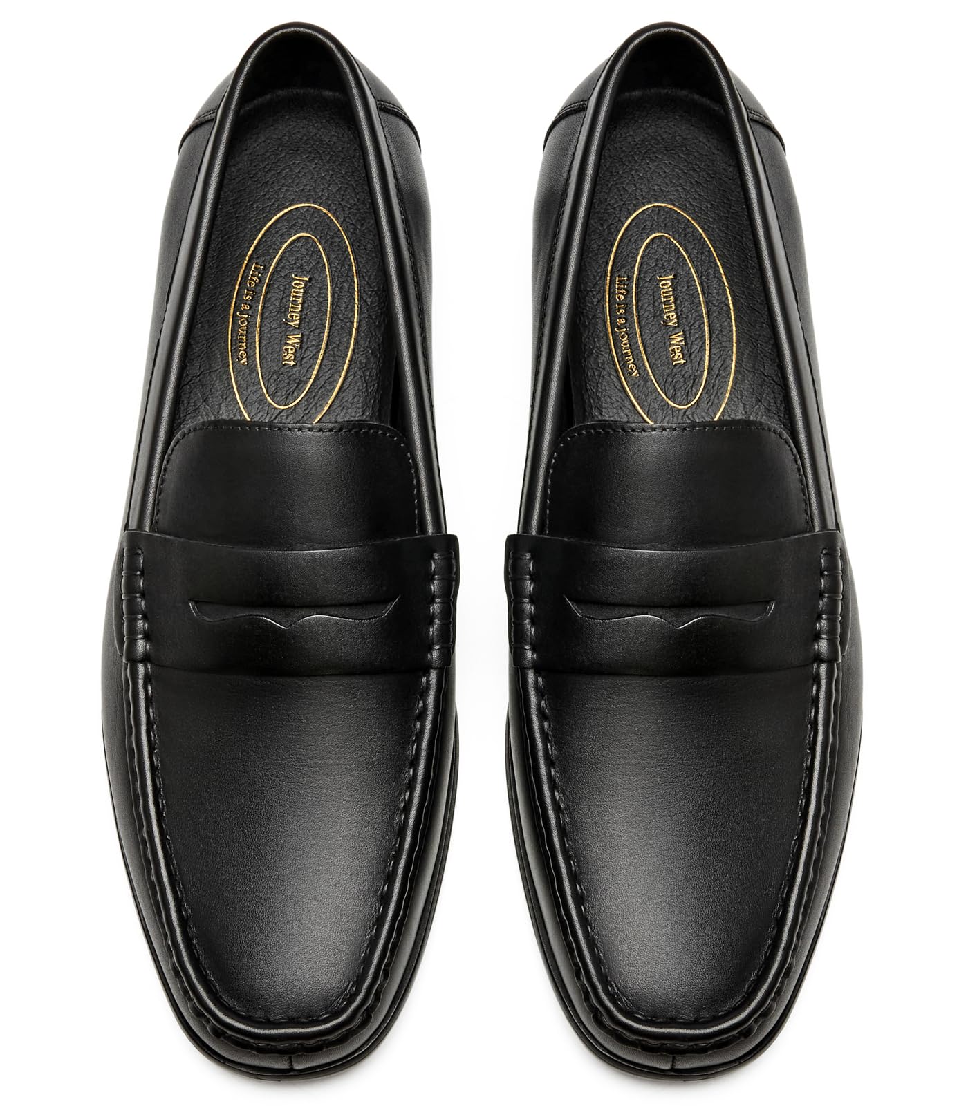 Journey West Mens Dress Shoes Slip on Penny Loafers for Men Black 9.5