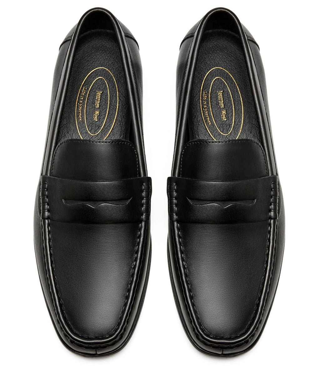 Journey West Mens Dress Shoes Slip on Penny Loafers for Men Black 8.5