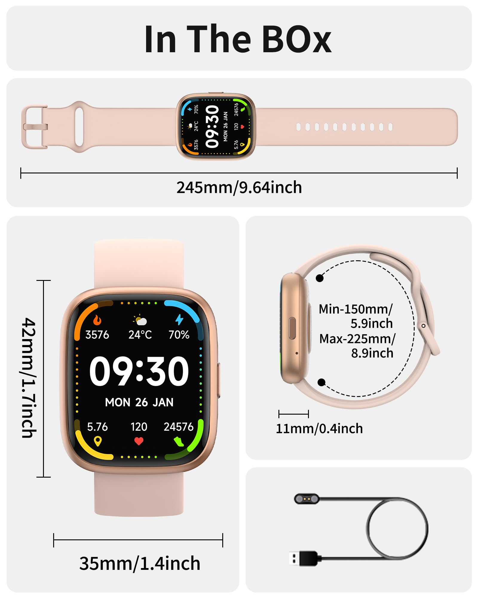 Boqurich Smart Watch Men Women (Alexa Built-in), 1.83" HD Fitness Tracker, Bluetooth 5.3 Call, Heart Rate SpO2 Sleep Monitor, IP68 Waterproof, 100+ Sports Modes, Pedometer for iOS Android (Pink)