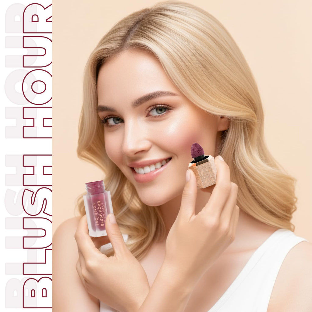 Profusion Cosmetics Blush Hour Lightweight and Long Wearing Soft Matte Cream Blush, Buildable, Natural Finish, Radiant Glow (Sangria)