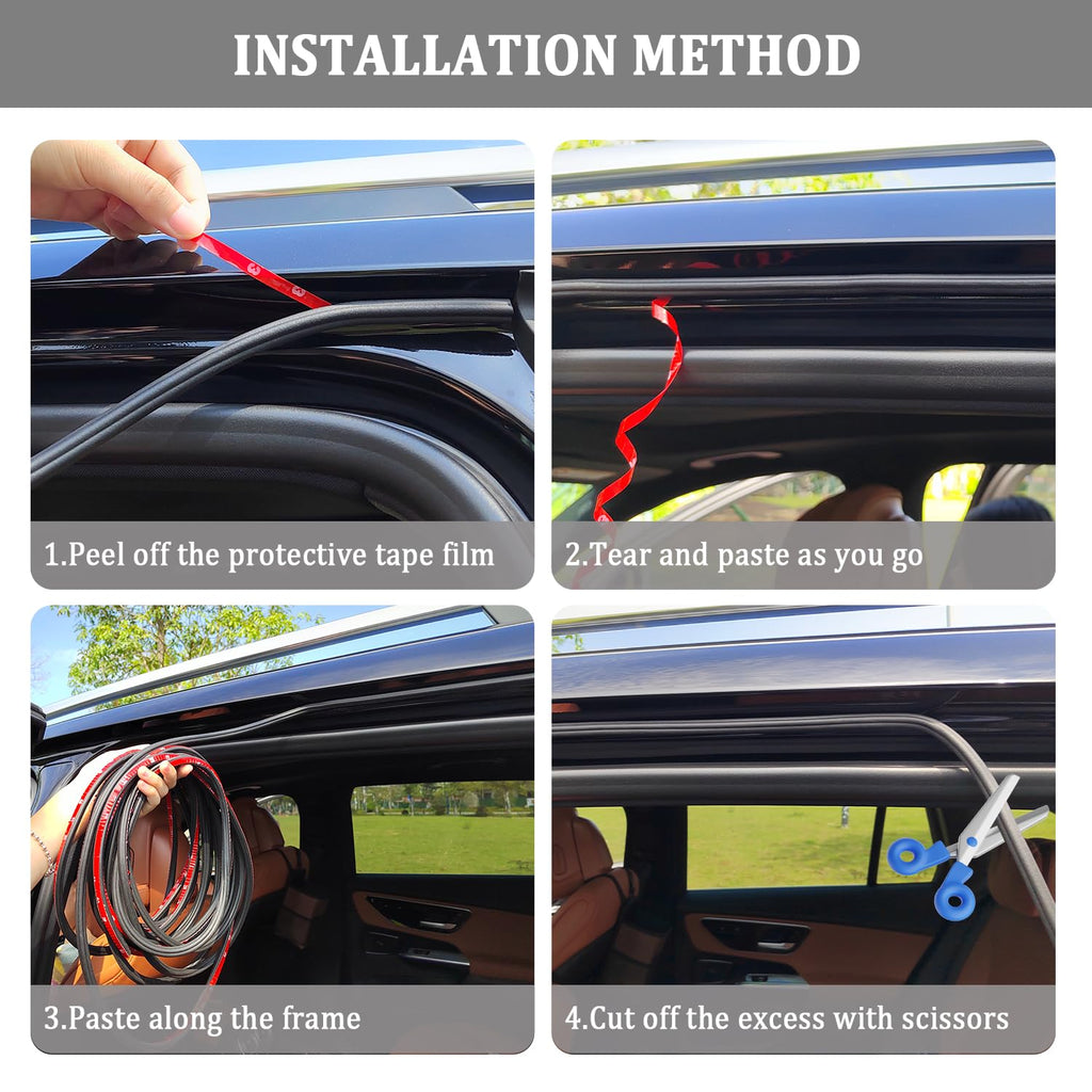 52.5Ft Car Door Seal,Thickened Rubber Automotive Weather Stripping for Hoods,Trunks,Windows,Universal Soundproof Car Weather Stripping Car Accessories for Most Car,Truck,SUV (52.5Ft)