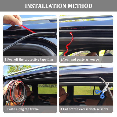 52.5Ft Car Door Seal,Thickened Rubber Automotive Weather Stripping for Hoods,Trunks,Windows,Universal Soundproof Car Weather Stripping Car Accessories for Most Car,Truck,SUV (52.5Ft)