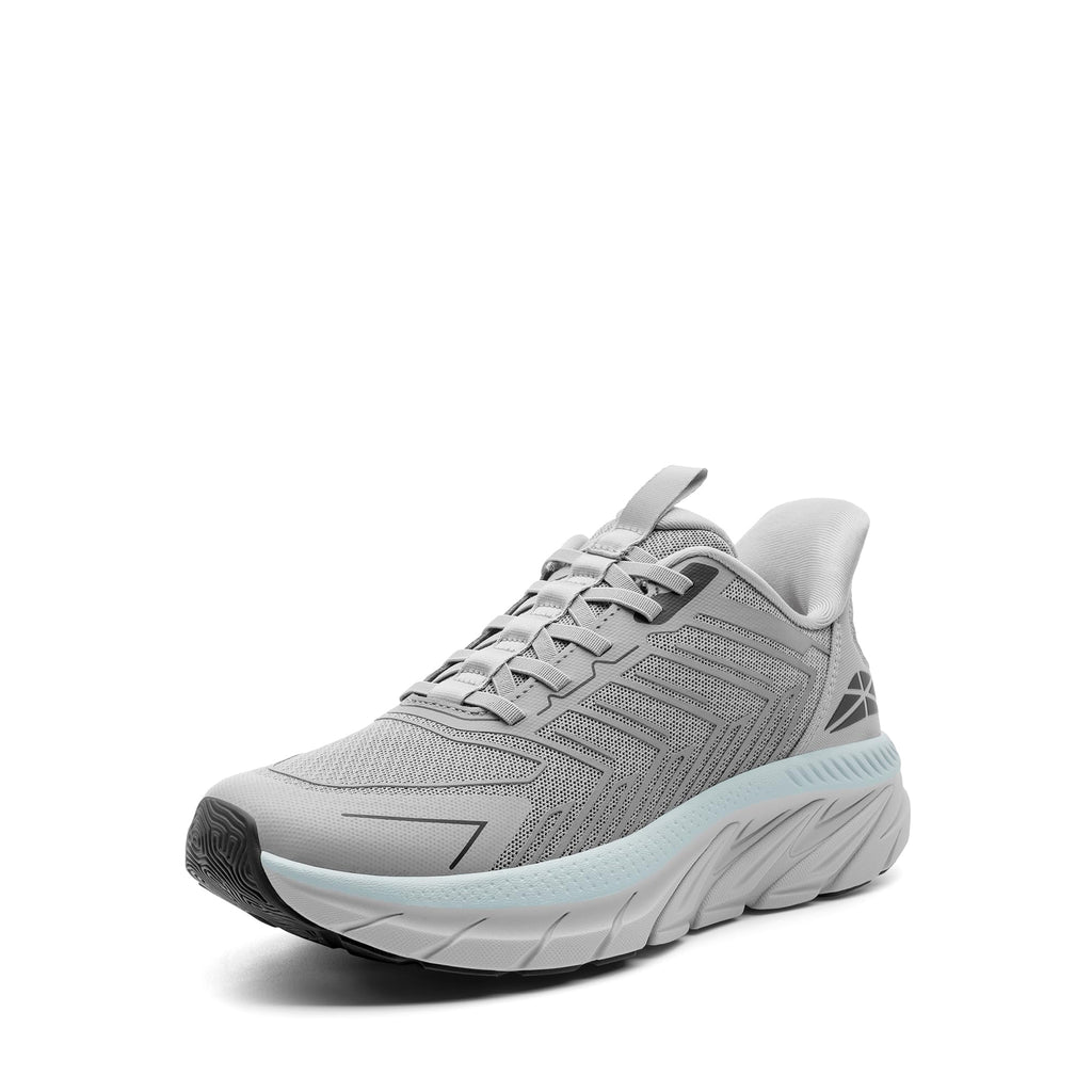 ALLSWIFIT Women's Slip On Walking Shoes Running Comfortable Tennis Breathable Non Slip Athletic Gym Workout Cross Training Fashion Sneakers,Size 8,Grey,SARR034W