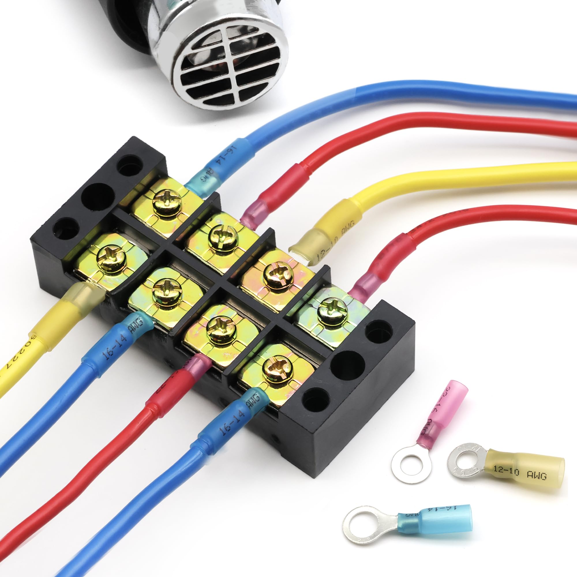 600Pcs Heat Shrink Wire Connectors Electrical Kit - Oiojuct Marine Automotive Crimp Terminals Assortment, Waterproof Ring Fork Spade Electrical Butt Connector