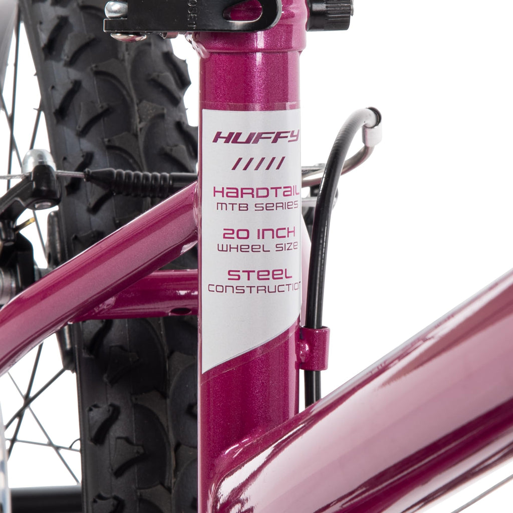 Huffy Stone Mountain Womens 20 Inch Mountain Bike, Orchid Gloss Frame, 6-Speed Shimano Twist Shifting, Front Suspension, Comfort Saddle | 20"/24"/26" Sizes, 6-21 Speeds, Dual Suspension Available