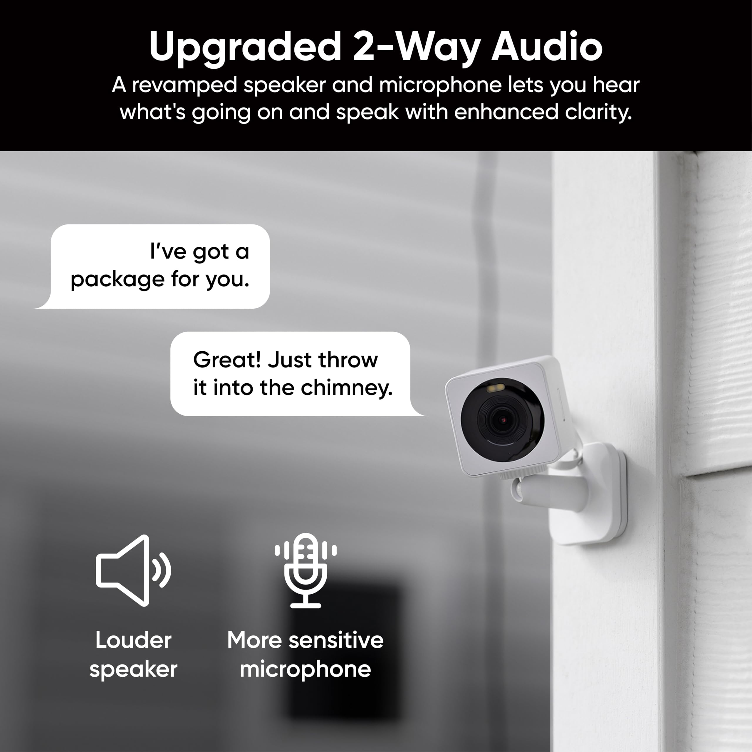 Wyze Cam OG Indoor/Outdoor 1080p Wi-Fi Smart Home Security Camera with Color Night Vision, Built-in Spotlight, Motion Detection, 2-Way Audio, Compatible with Alexa & Google, White, Free Expert Setup