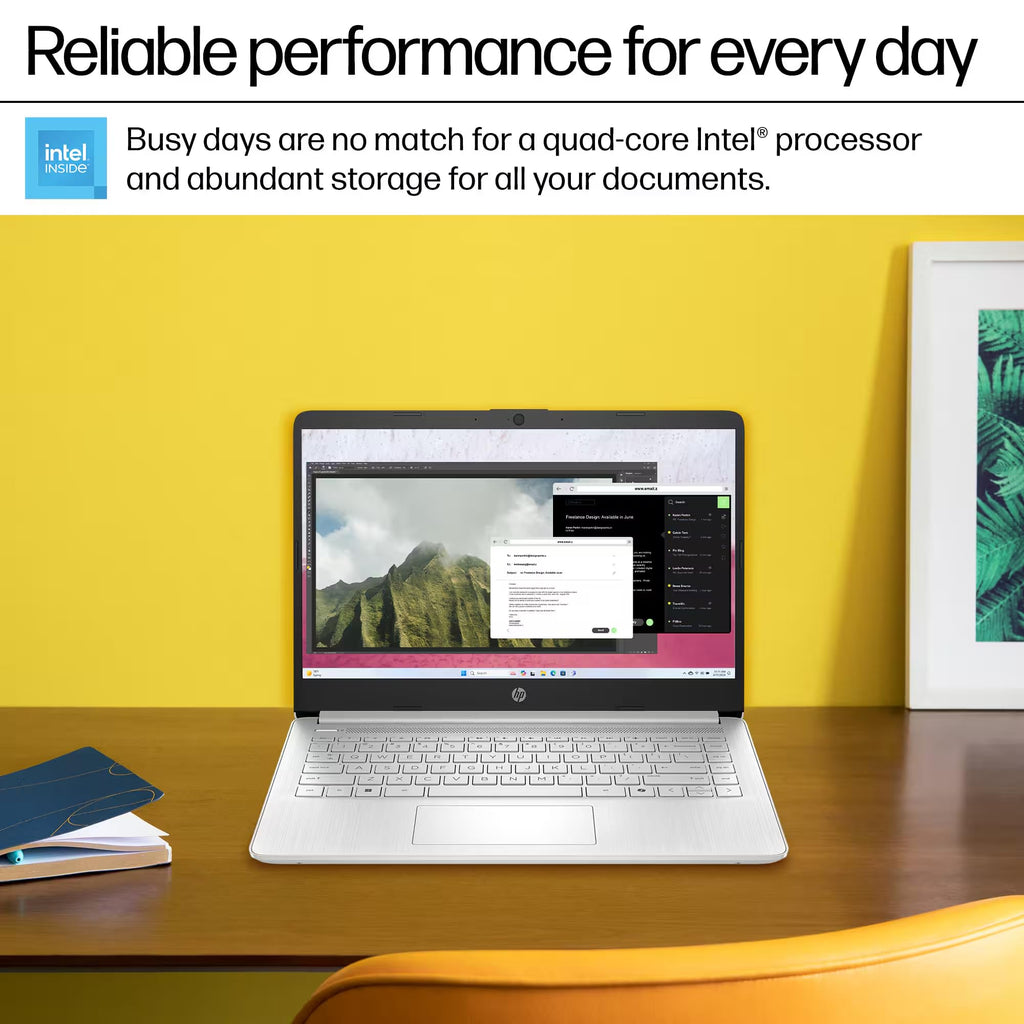 HP 14" Laptop Computer 2025-2026 Business Student, Copilot AI, Lifetime Office, 4-Core Intel CPU, 16GB RAM, 628GB Storage (128GB UFS +500GB Ext), Wi-Fi 6, 10+ Hrs, MarxsolAccessory, Win 11 Pro, Silver