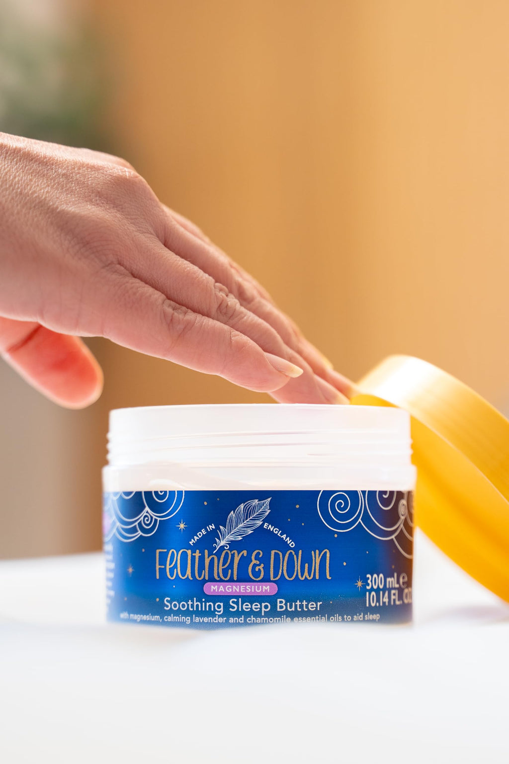 Feather & Down Magnesium Butter for Sleep - Lavender & Chamomile Soothing Body Butter (300ml) to support relaxation in your self care routine.