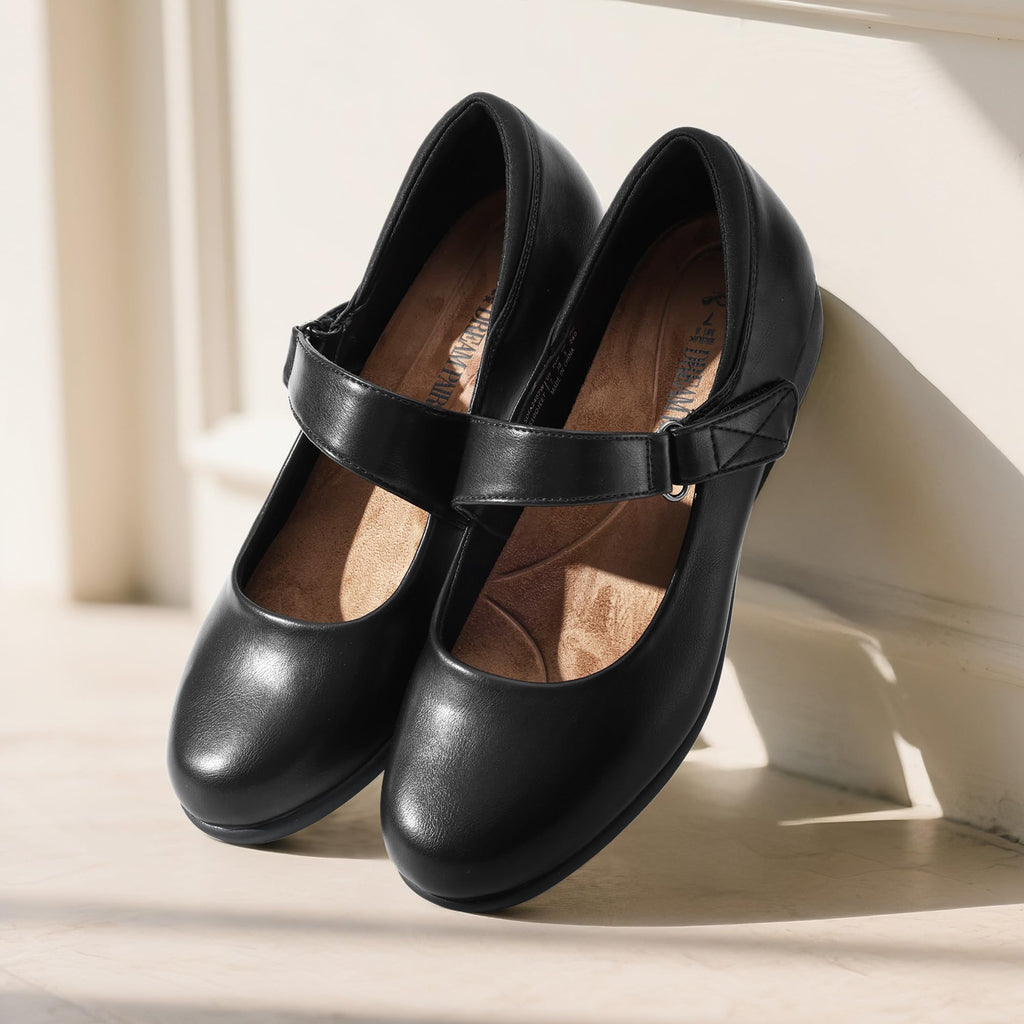 DREAM PAIRS Womens Ballet Mary Jane Flats, Comfortable Business Office Dress Shoes for Women Dressy and Work with Ankle Strap,Size 11,Black,SDFA2407W