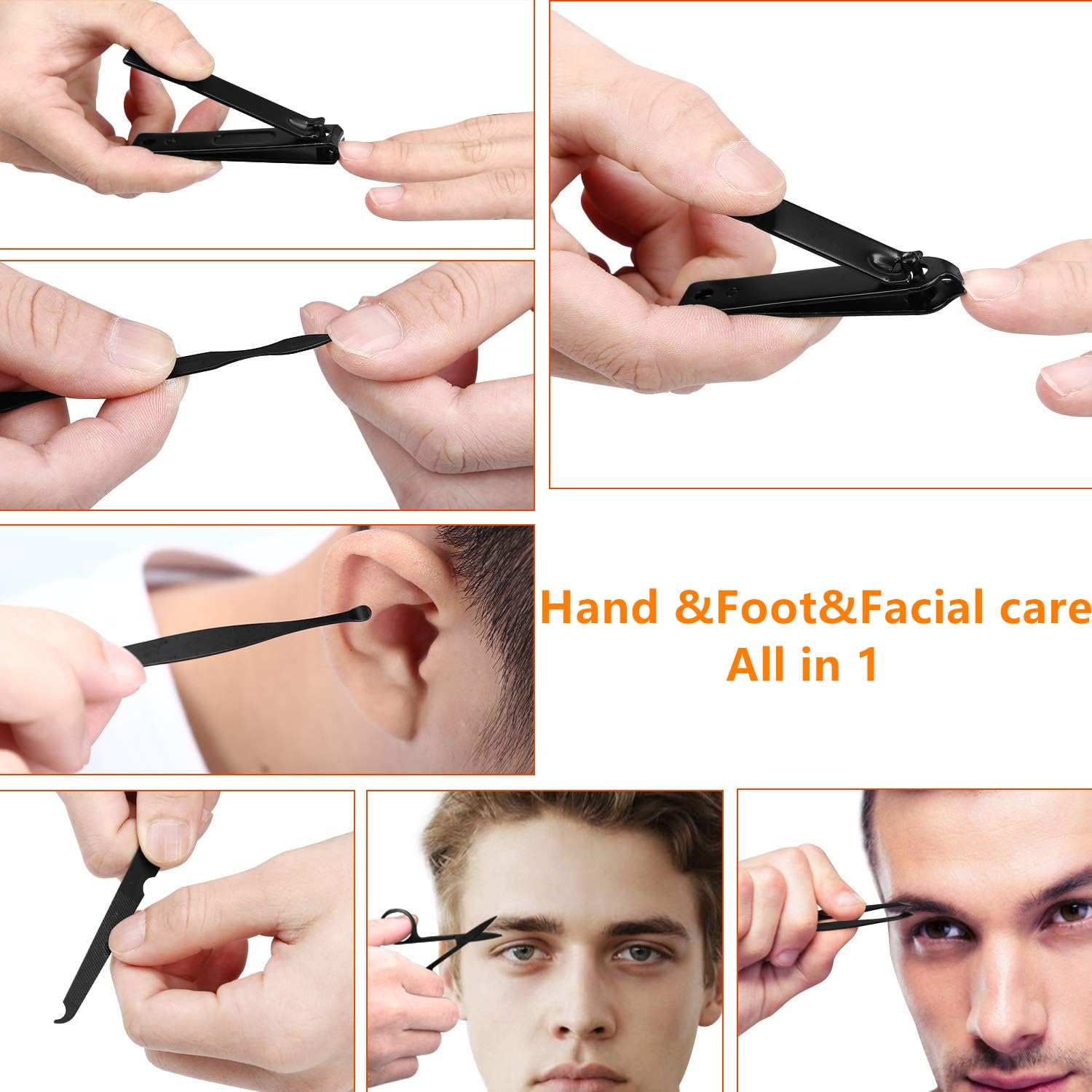 Manicure Set Men Travel Manicure Set Nail Clippers Mens Accessories Stainless Steel Nail Clippers Set Pedicure Set Personal Care Kit Nail Grooming Kit Gift for Men Husband Friend Parents Women