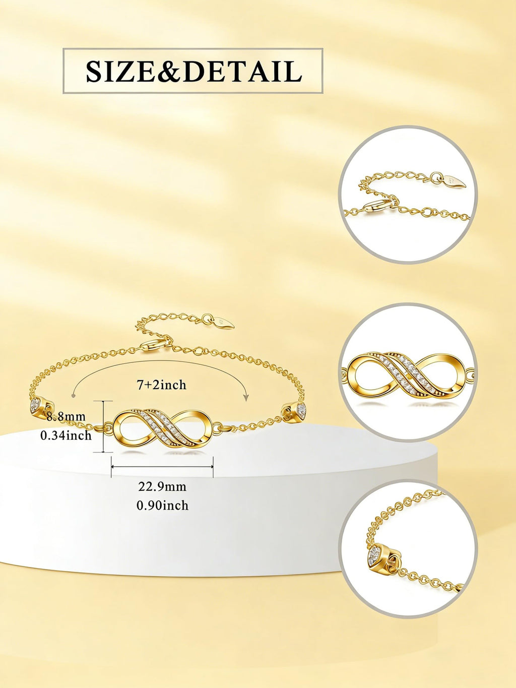 Midari Infinity Bracelet Infinity Love Bracelets for Women Birthday Jewelry Gifts for Mother