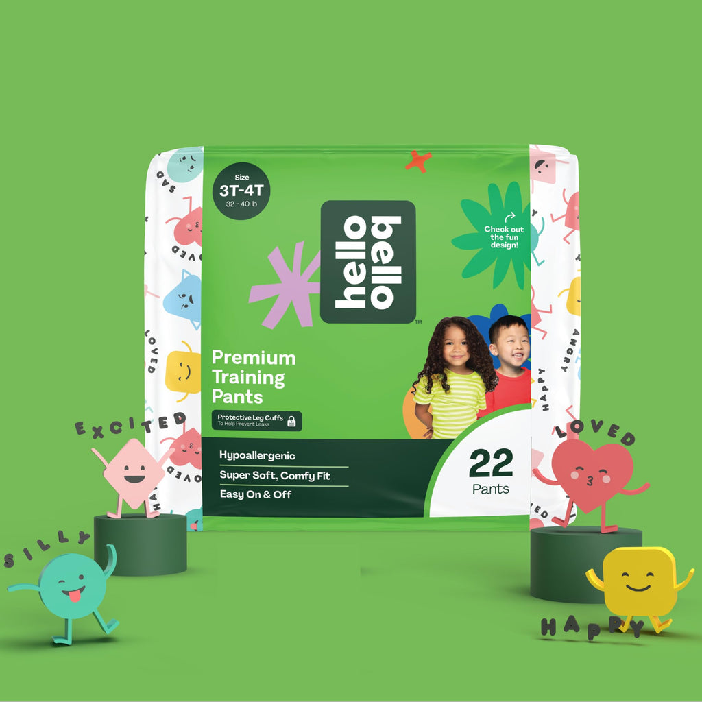 Hello Bello Premium Training Pants 3T-4T, All About Feelings Design, 22ct Jumbo Pack
