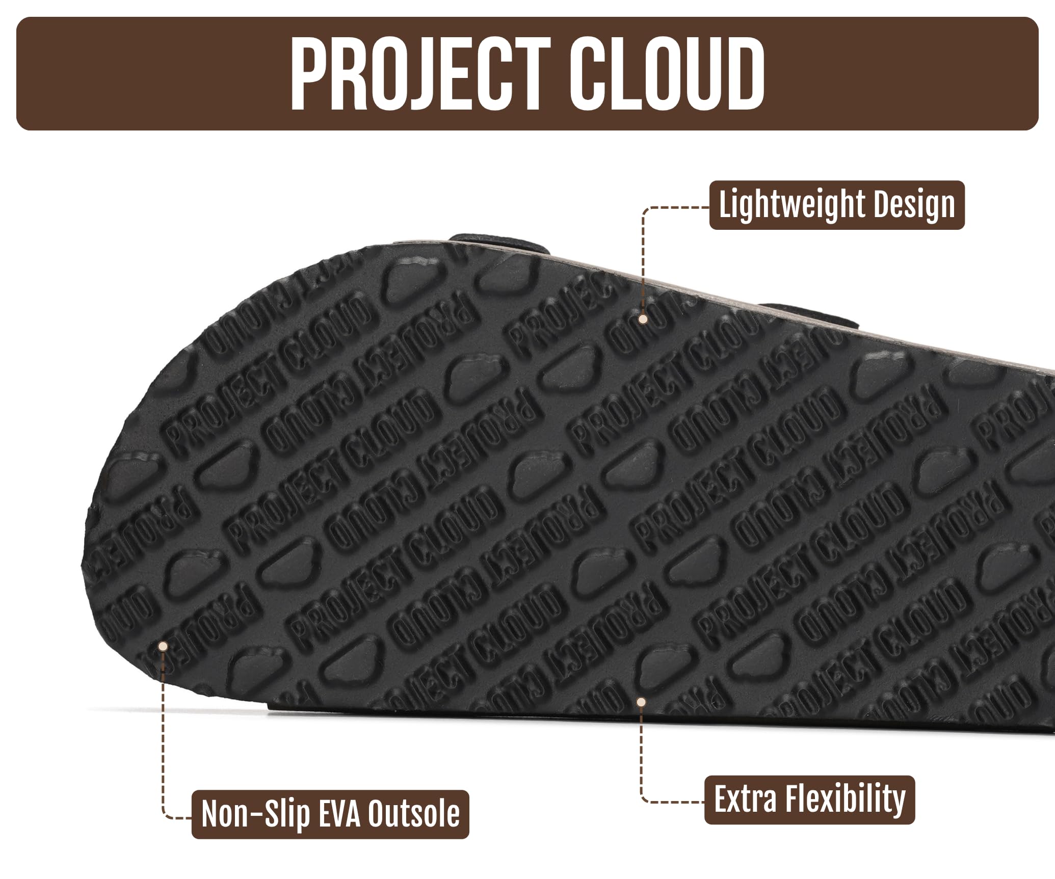 Project Cloud 100% Genuine Leather Flat Sandals For Women 2026 Cork Footbed Womens Sandals with Memory Foam and arch support Vacation Essentials Slides for Women Footwear (Venita, taupsu, 8)