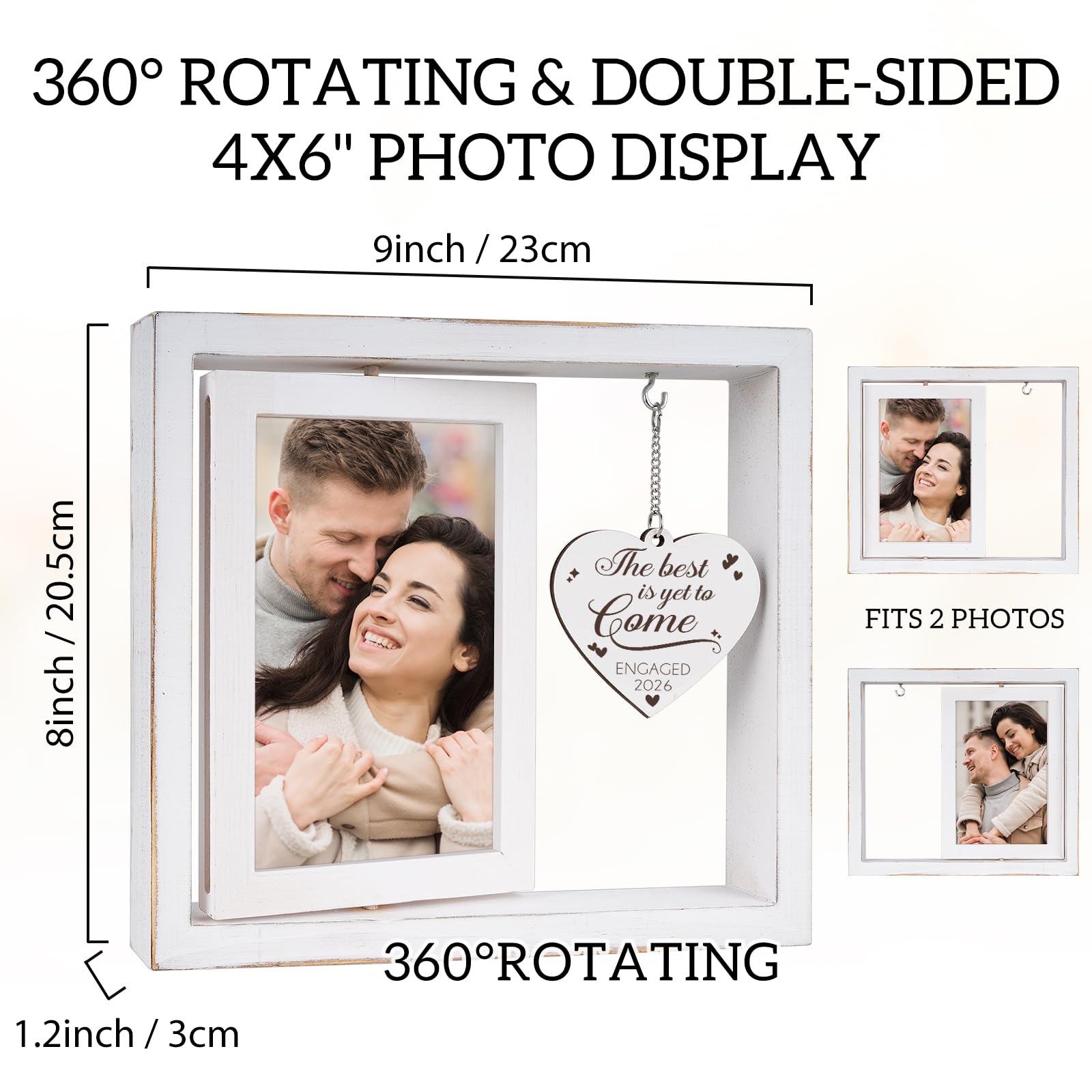 Engagement Gifts for Couples 2026, Gifts for Newly Engaged Couples, Happy Engaged Picture Frame, Engagement Gift for Newly Engaged Best Friends Him Her Bride to Be Fiance Women Photo Frame 4"×6"