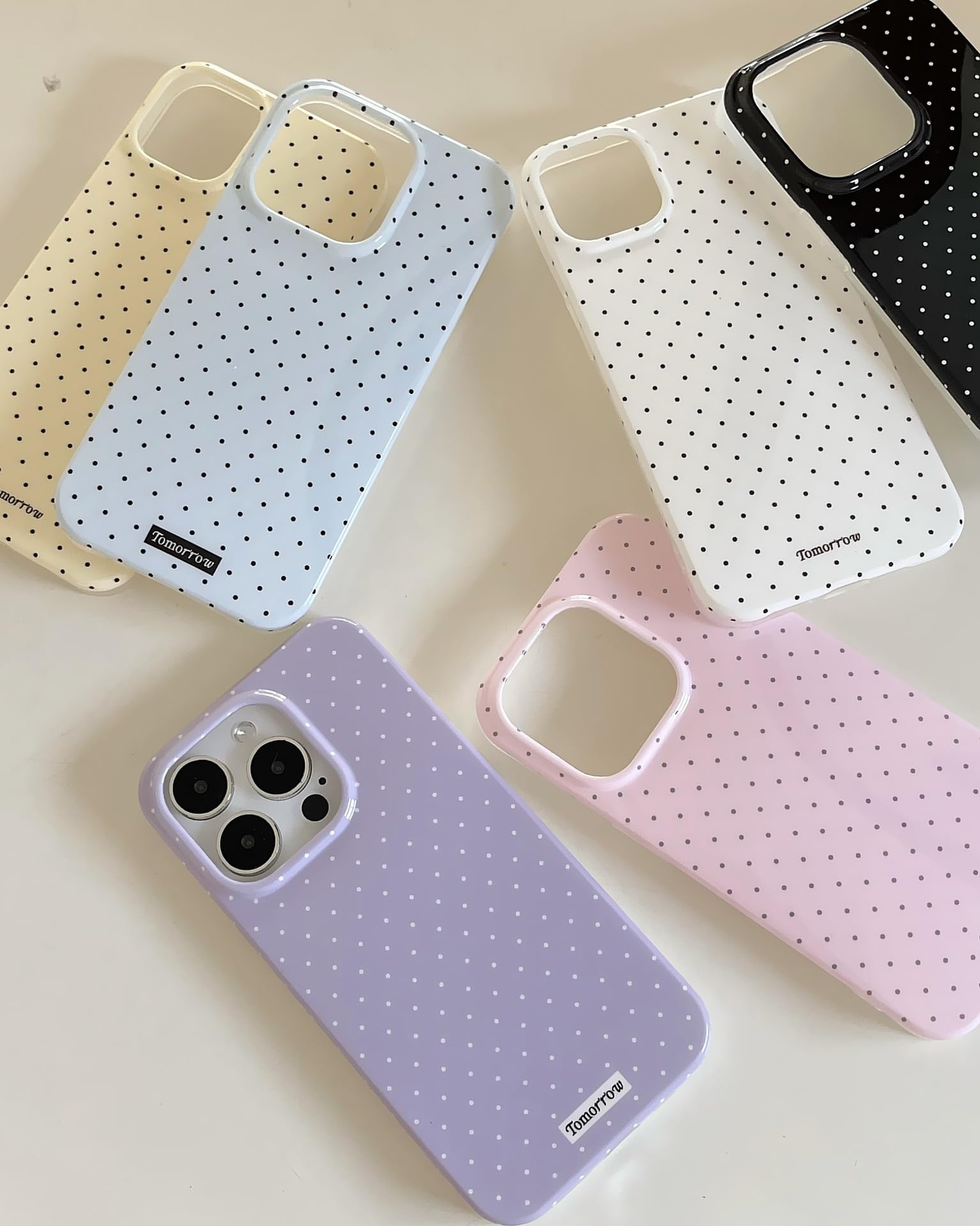 inewateri Compatible with iPhone 13/iPhone 14 Case with Cute Fashion Polka Dot Aesthetics Design Simple Case for Soft TPU Slim Protection Case for iPhone 13/14-White