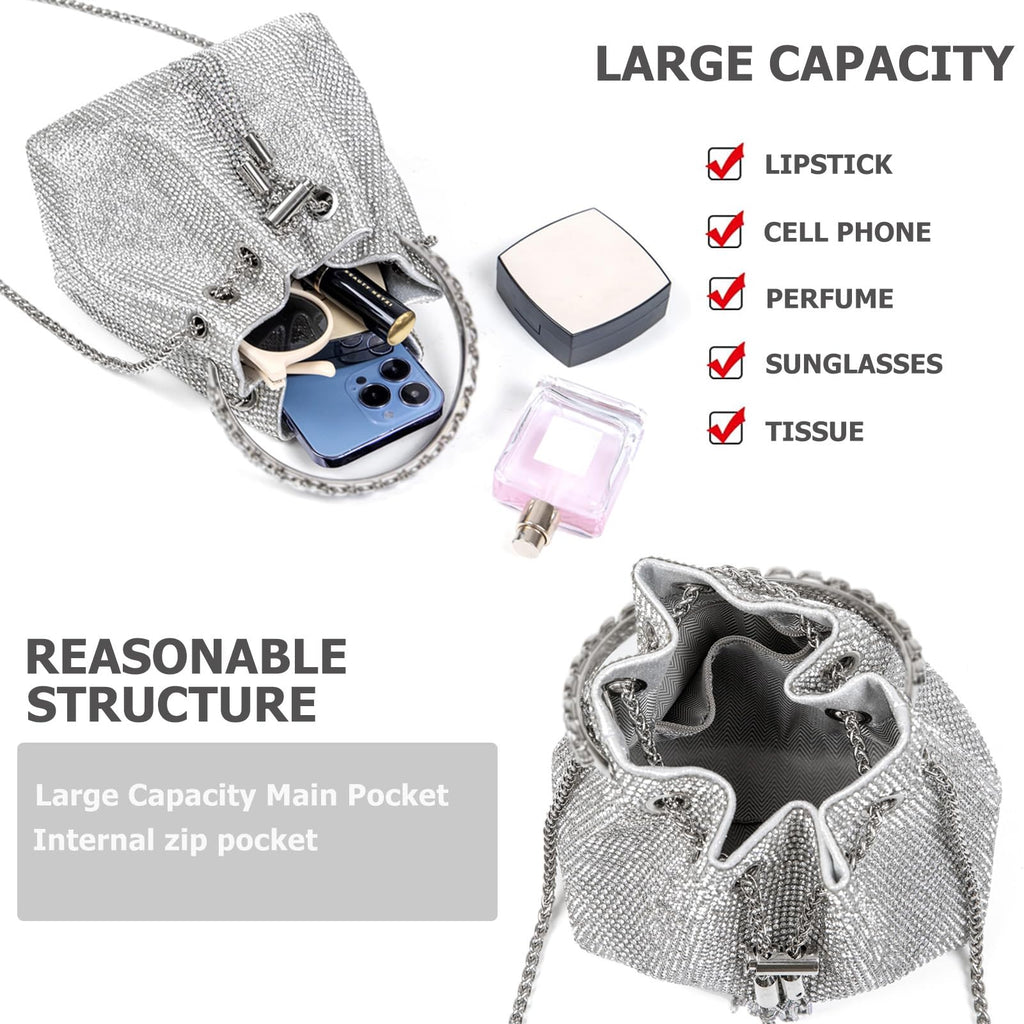Sweetovo Bling Glitter Purses for Women Fashion Handbags Crossbody Bags Evening Luxury Bags for Party Prom