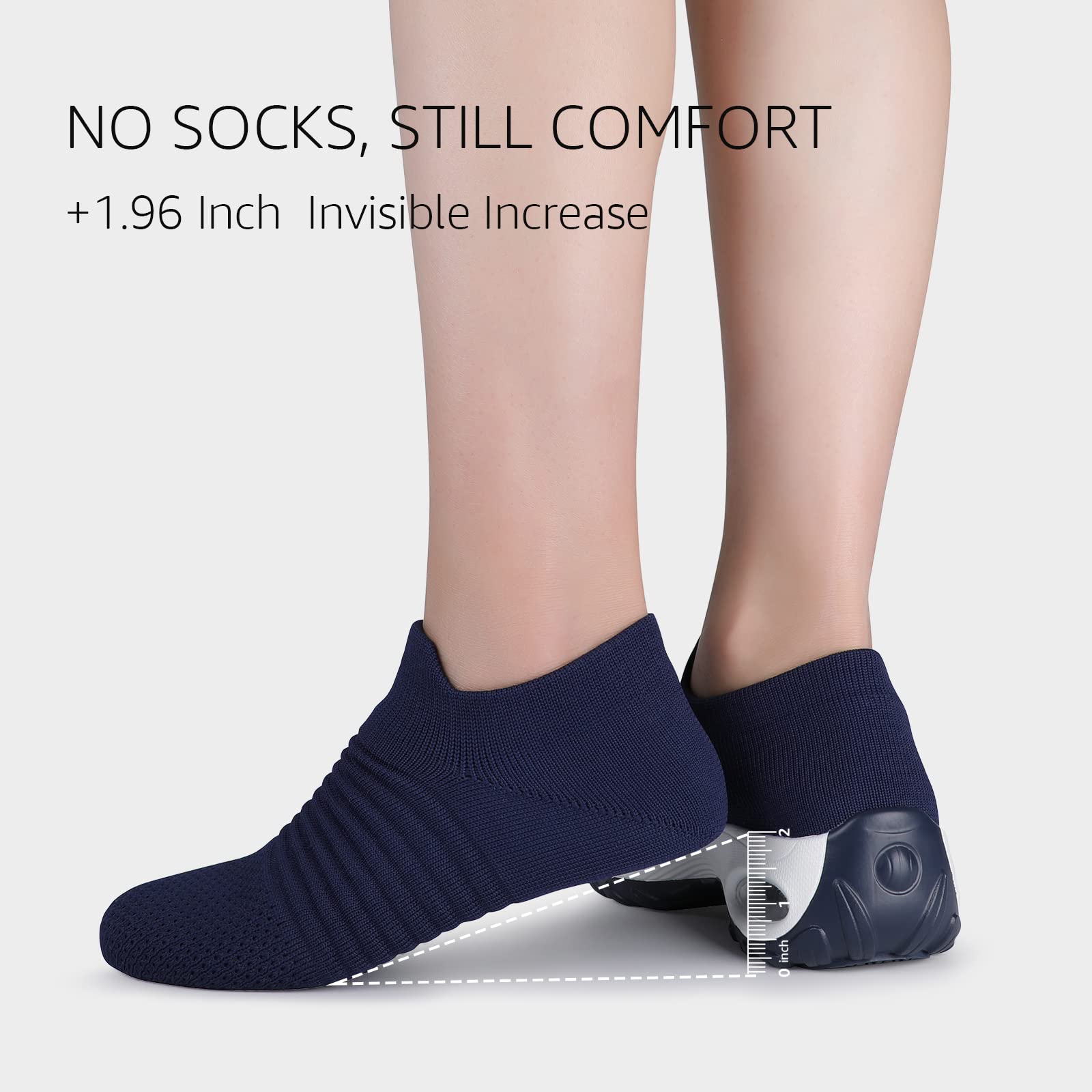 STQ Walking Shoes Women Slip on Sneakers Tennis Work Non Slip Arch Support Orthopedic Comfortable Nursing Plantar Fasciitis Breathable Mesh Fashion Ladies Navy 8
