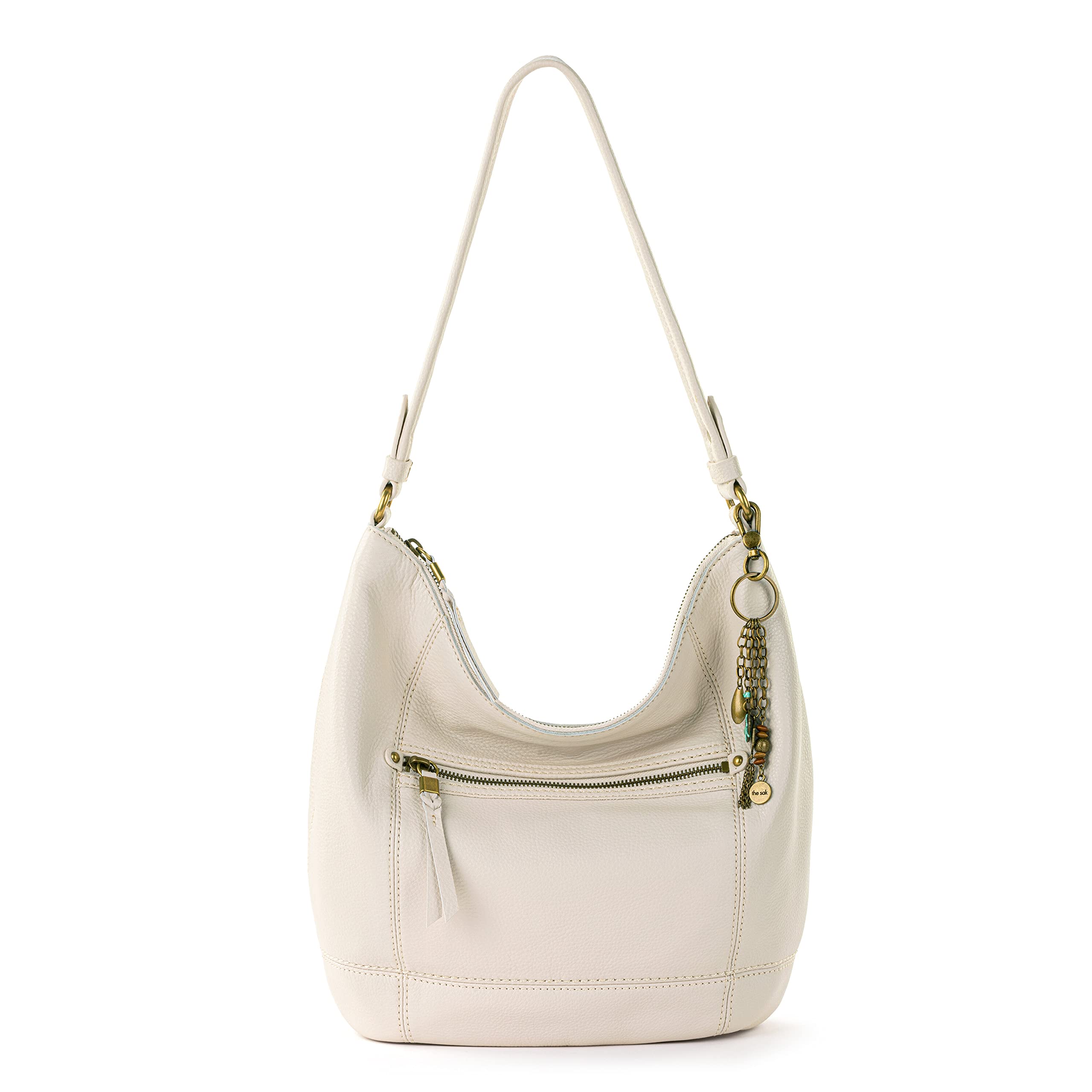 The Sak Sequoia Large Hobo Bag - Premium Leather Women's Handbag for Everyday & Travel - Designer Purse With Shoulder Bag Strap, Zipper Closure and Pockets - Stone
