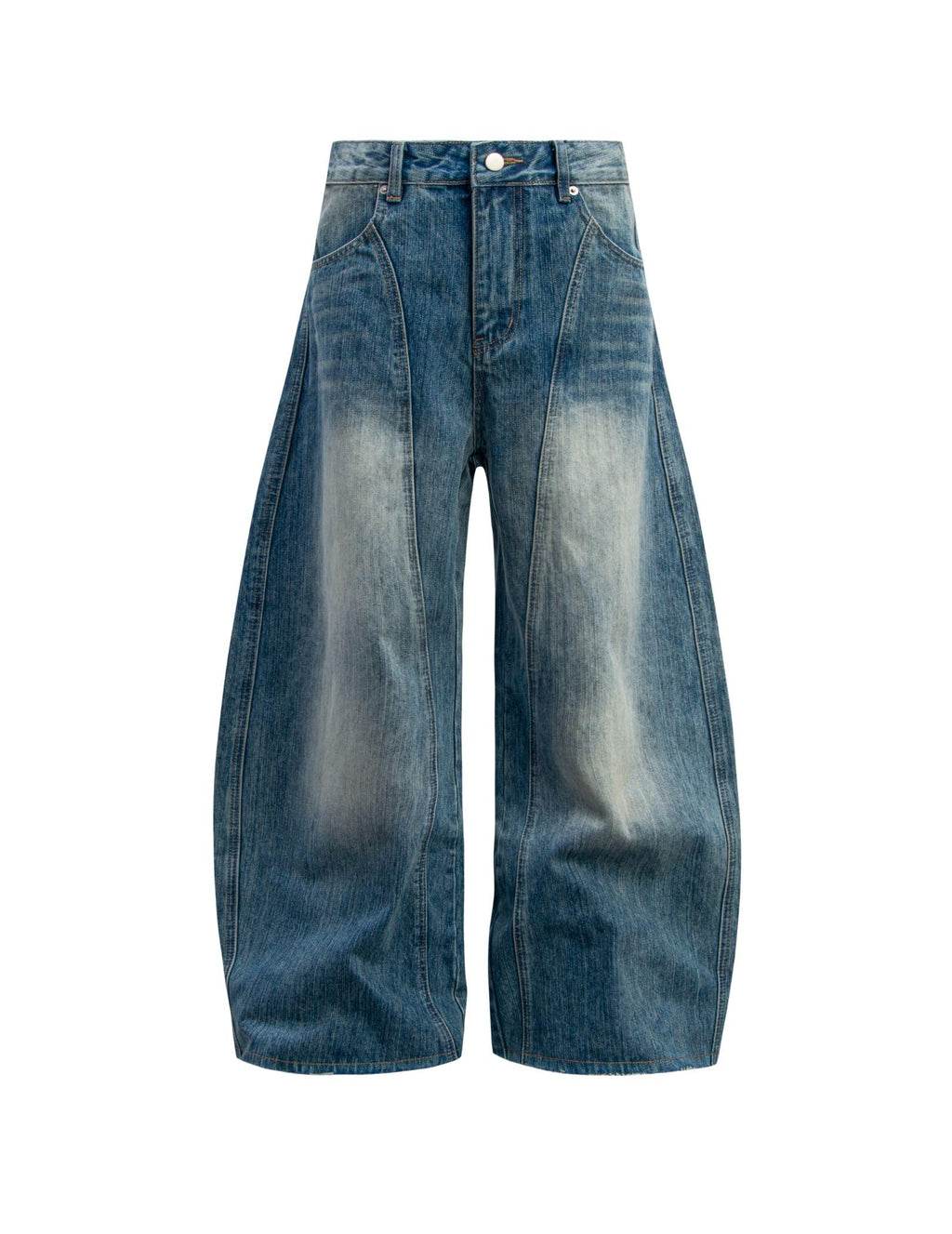 Aelfric Eden Baggy Barrel Jeans Wide Leg Denim Retro Washed Straight Leg Jeans Unisex Casual Y2k Streetwear Pants Trouser Blue 26
