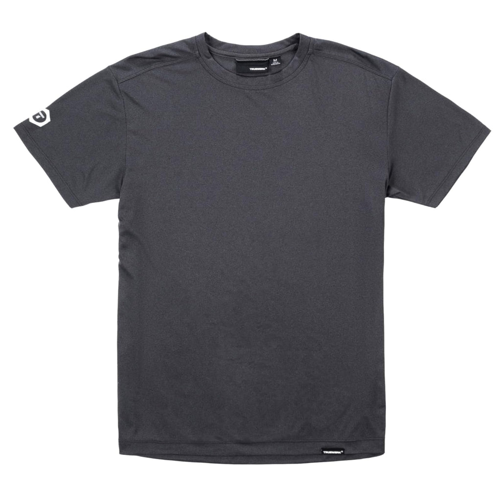 TRUEWERK B1 Sun Short Sleeve Tee for Men, Sun Protection Shirts, Moisture Wicking, UPF +50 Thermo Regulating Shirt, Heathered Grey, 2XL