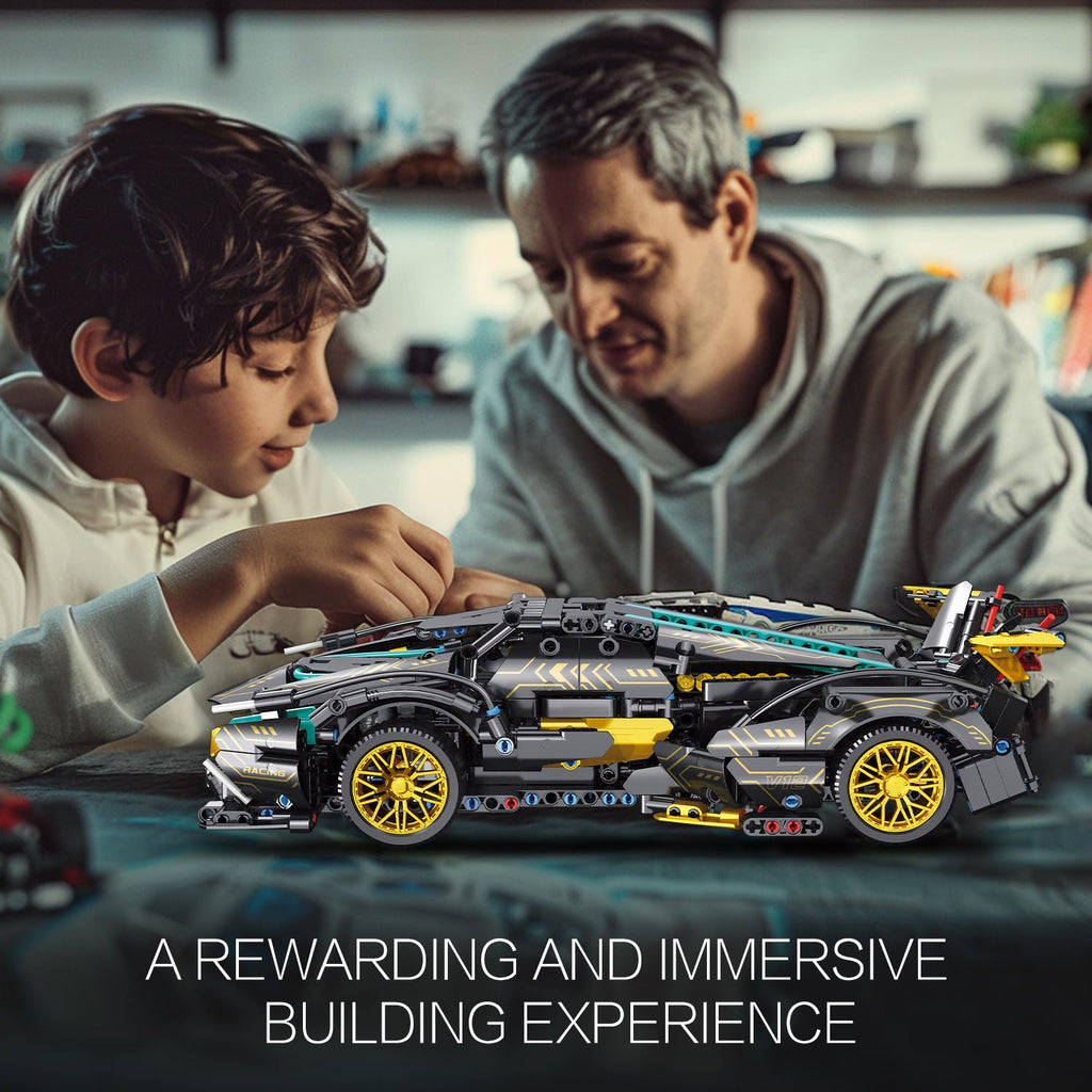 JSINMA Technic Sports Car Building Blocks Toys Boys or Adults Kits 1:14 MOC Lambo V12 Building Set Speed Champions Raceing Car Model Vehicle Set for 10 12 14+ Year Boys(1012pcs)